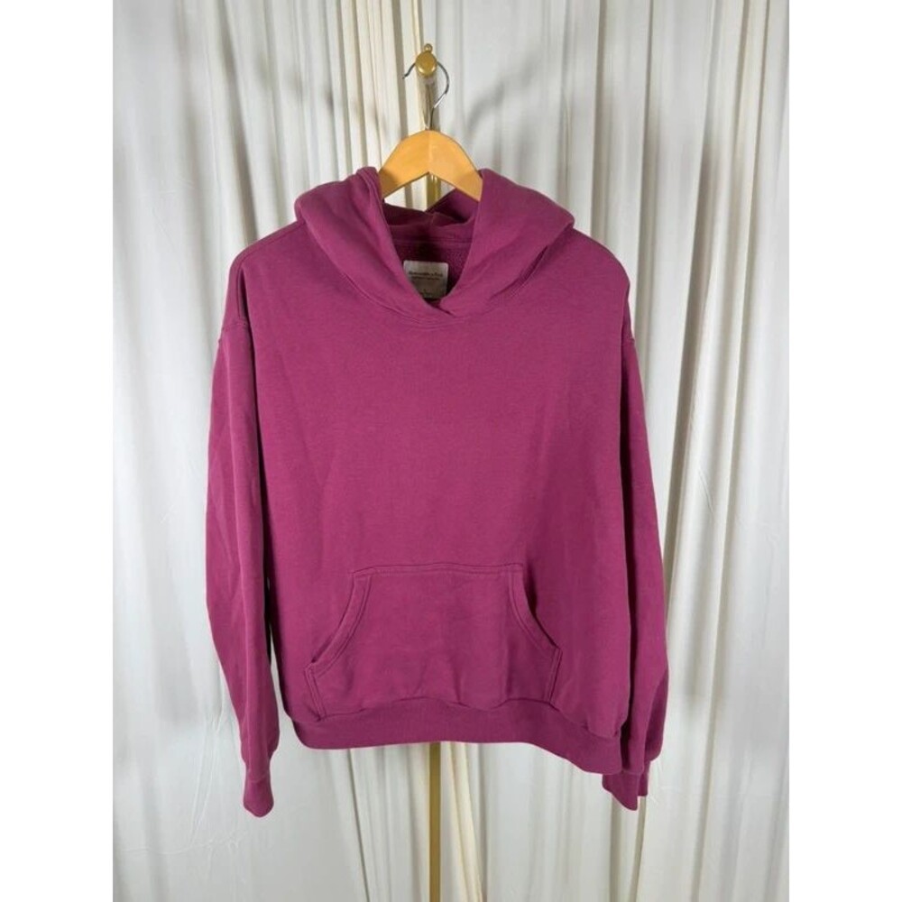 Abercrombie & Fitch Soft A&F Essentials Oversized Popover Hoodie Magenta L